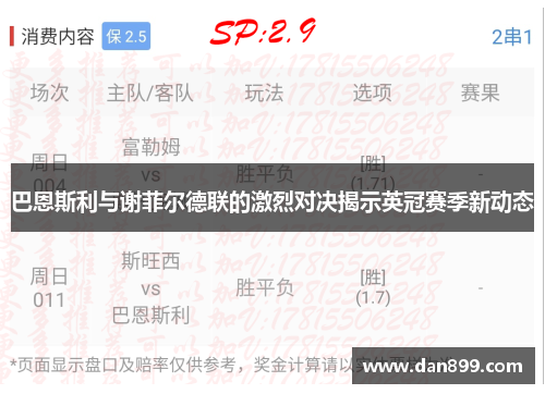 巴恩斯利与谢菲尔德联的激烈对决揭示英冠赛季新动态